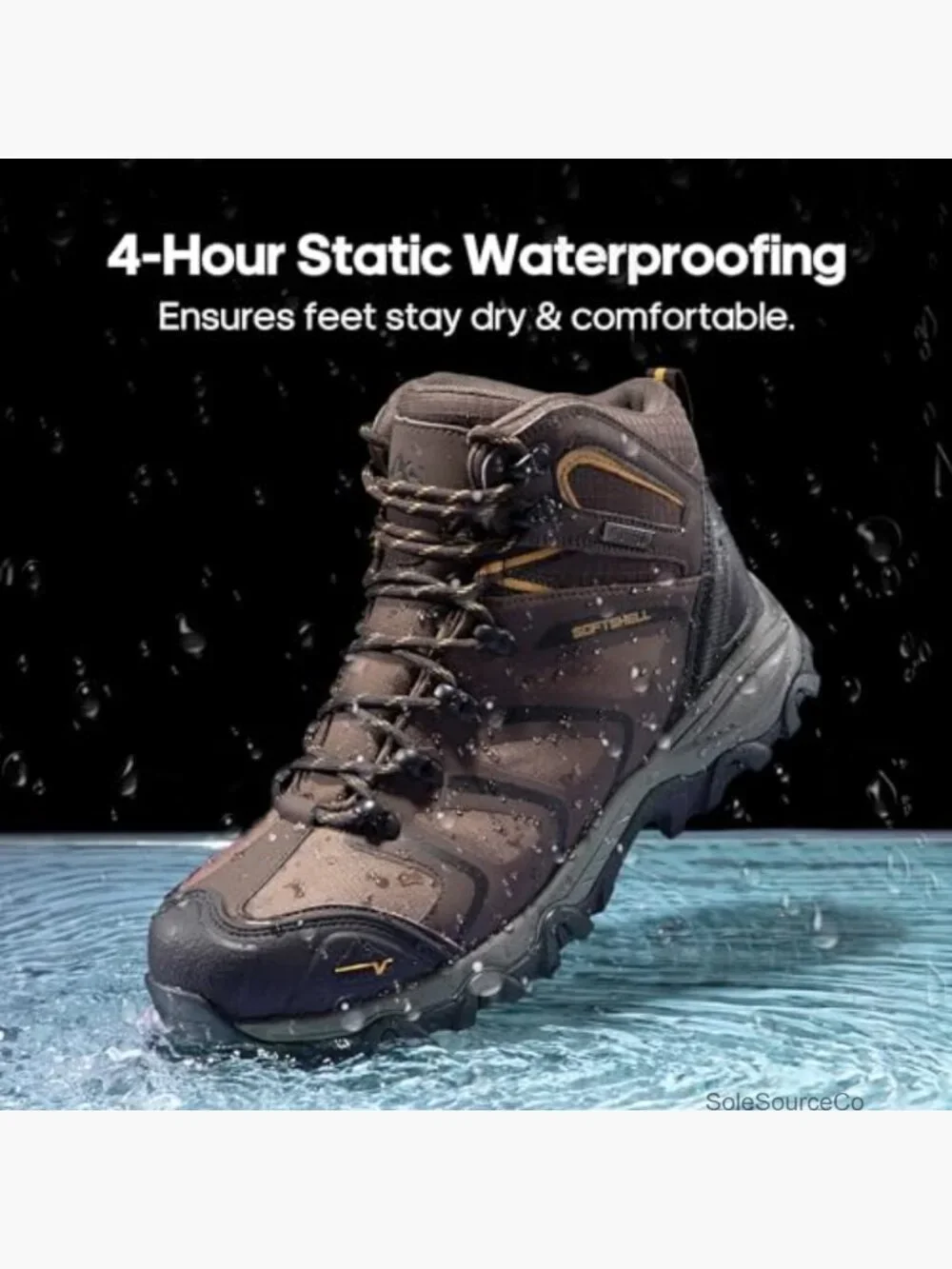 Steel Toe Waterproof Work Boots Men's Safety Construction Lace-Up Ankle